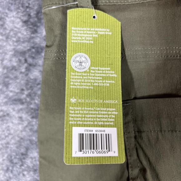 Boy Scouts of America Switchback Pants Mens 46 Green Convertible Zip Off Hiking - Picture 5 of 11